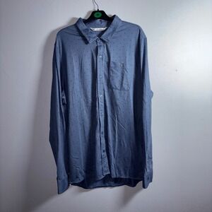 Travis Mathew Mens Blue Dot Long Sleeve Button Down Shirt XXL